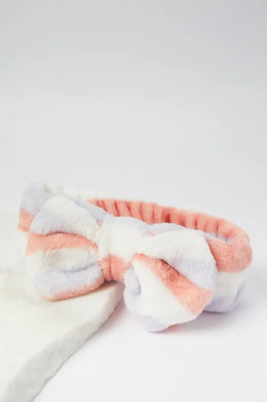 Multi Stripe Fluffy Spa Hair Band Headband for Make Up sold by Ally Fashion