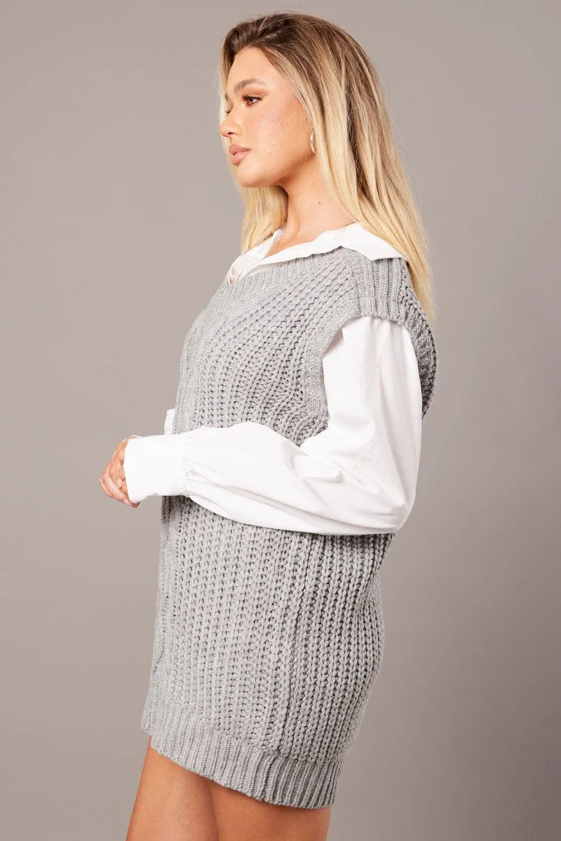 Grey Knit Top Jumper sold by Ally Fashion product image thumbnail 4