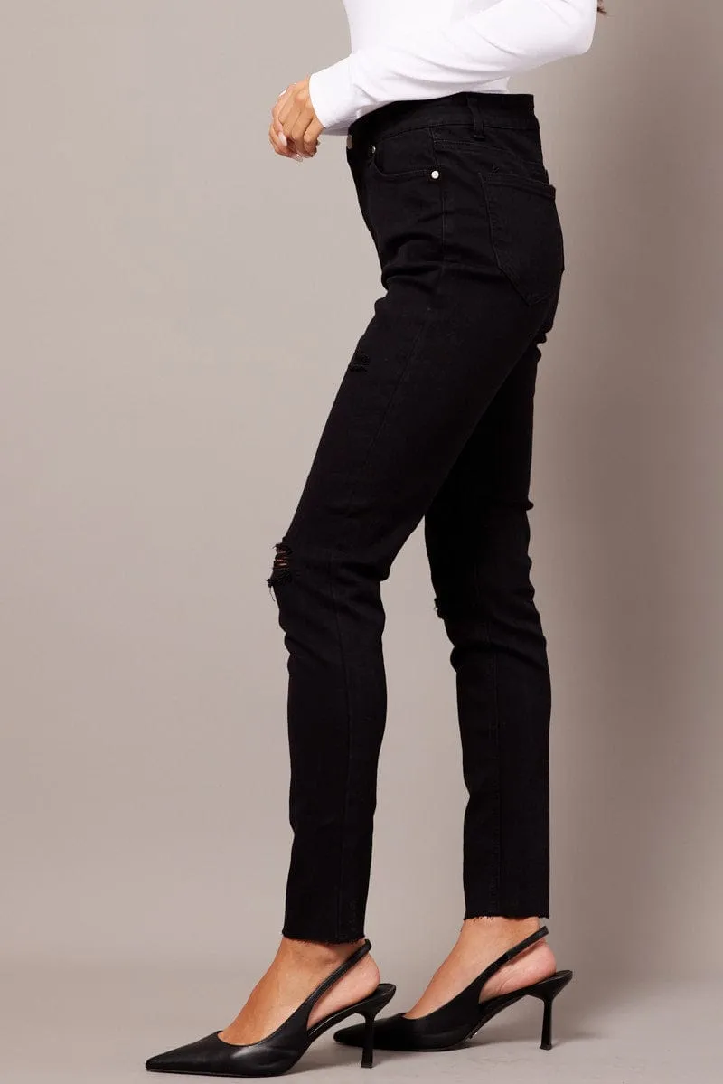 Black Skinny Jean High Rise sold by Ally Fashion product image thumbnail 3