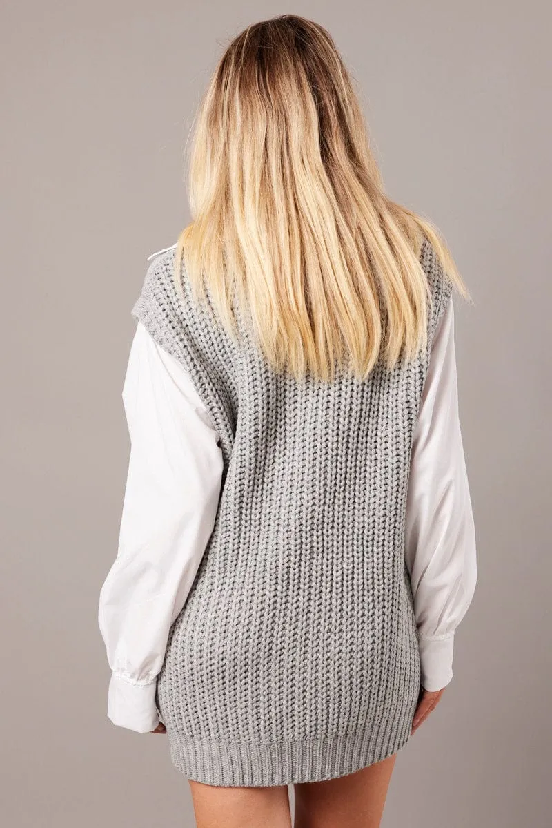 Grey Knit Top Jumper sold by Ally Fashion product image thumbnail 5