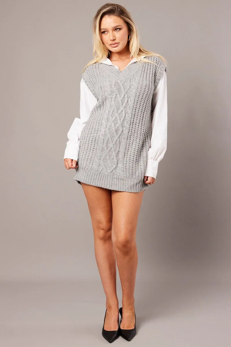 Grey Knit Top Jumper sold by Ally Fashion product image thumbnail 2
