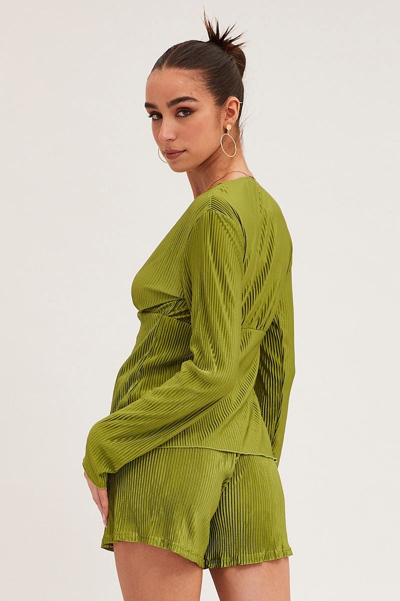 Green High Waist Shorts sold by Ally Fashion product image thumbnail 4