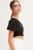 Black One Shoulder Crop Top sold by Ally Fashion