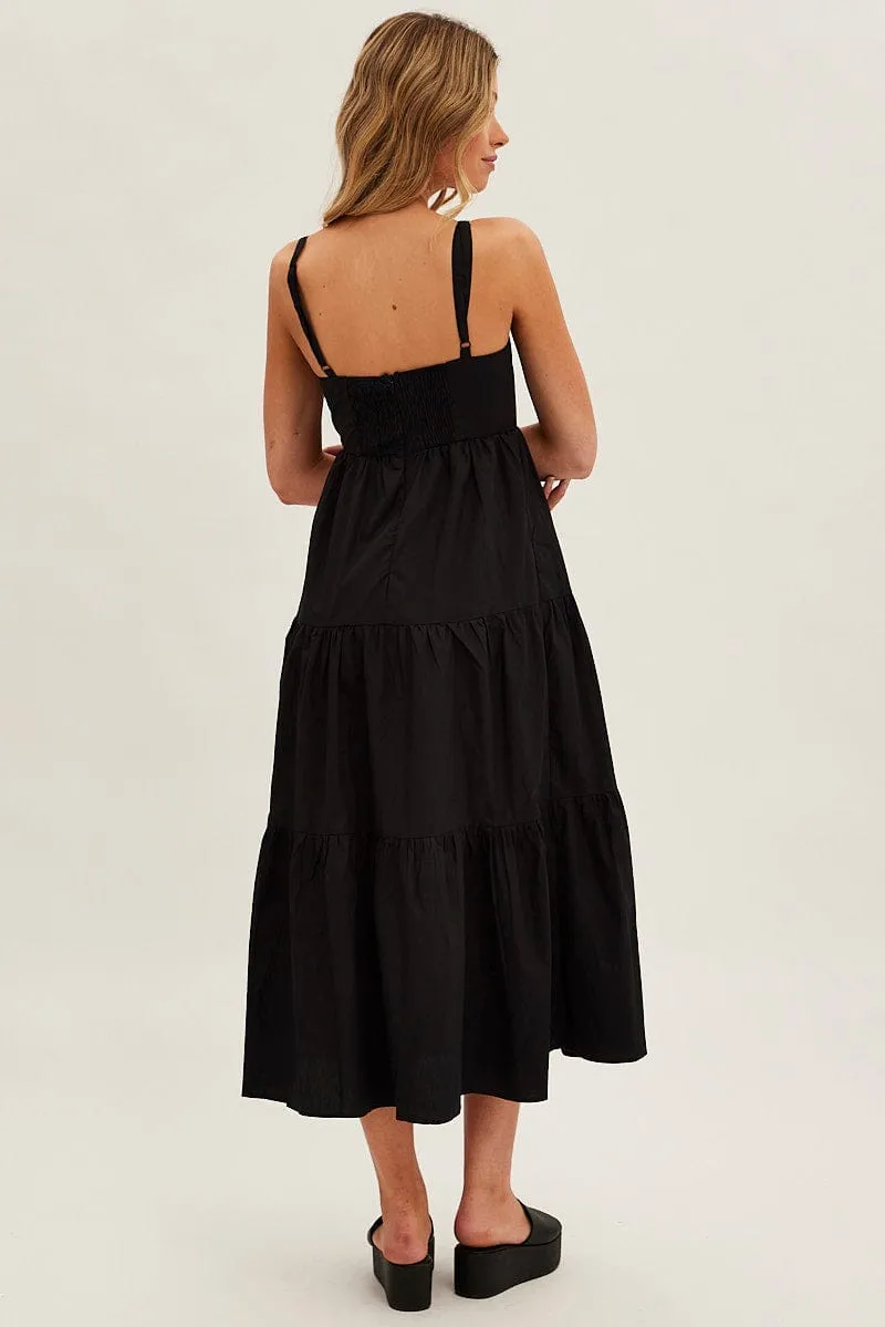 Black Maxi Dress Sleeveless Ruched Front sold by Ally Fashion product image thumbnail 5