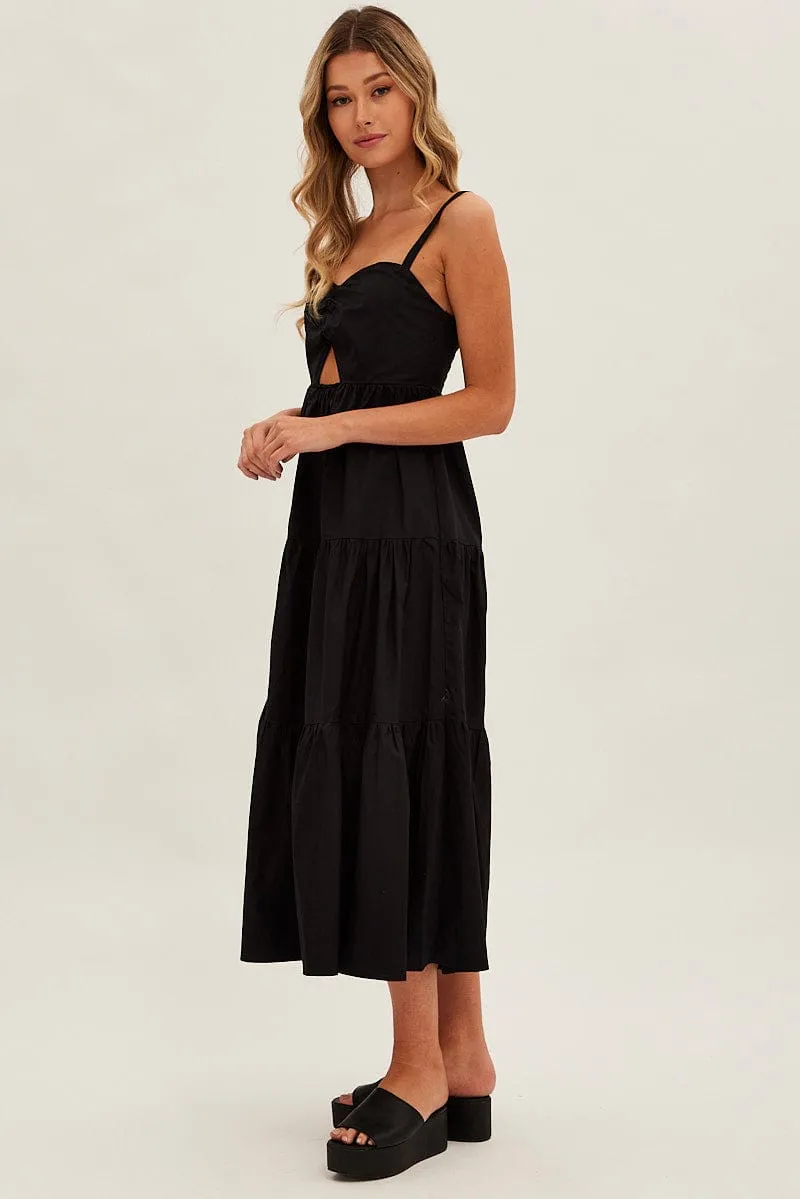Black Maxi Dress Sleeveless Ruched Front sold by Ally Fashion product image thumbnail 4