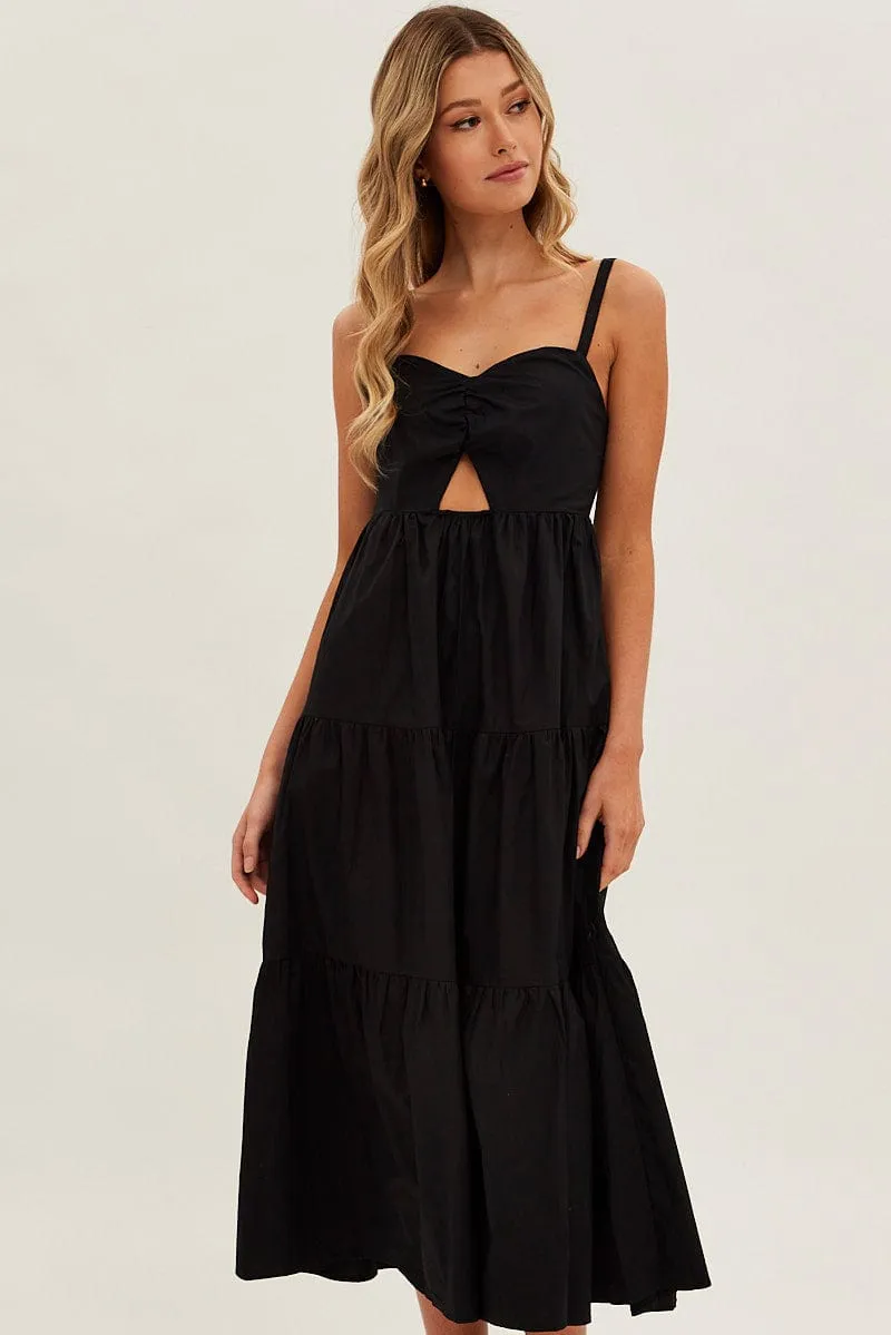 Black Maxi Dress Sleeveless Ruched Front sold by Ally Fashion product image thumbnail 2