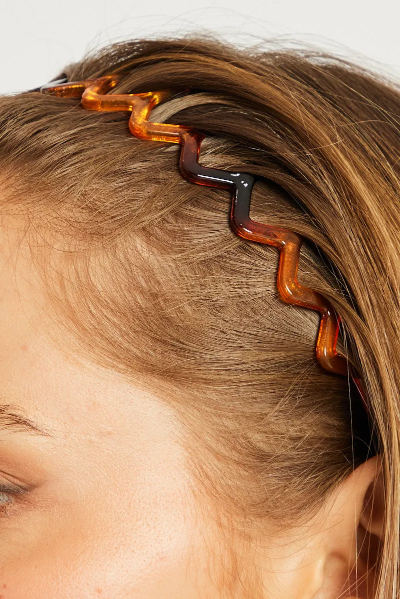 Brown Zig Zag Toothed Hairband Headband sold by Ally Fashion product image thumbnail 2