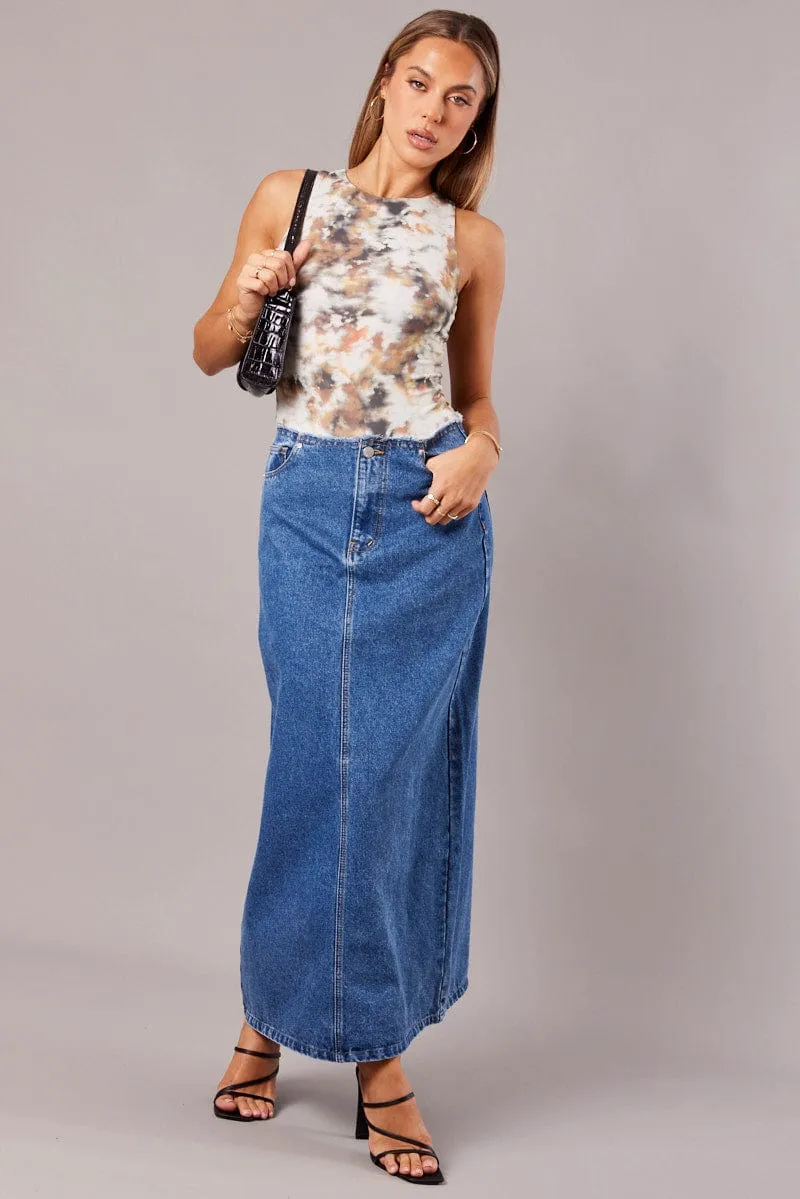 Brown Abstract Supersoft Bodysuit Sleeveless sold by Ally Fashion product image thumbnail 3