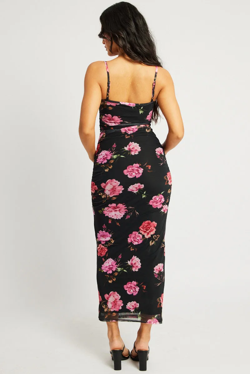 Black Floral Bodycon Dress Singlet Maxi sold by Ally Fashion product image thumbnail 5