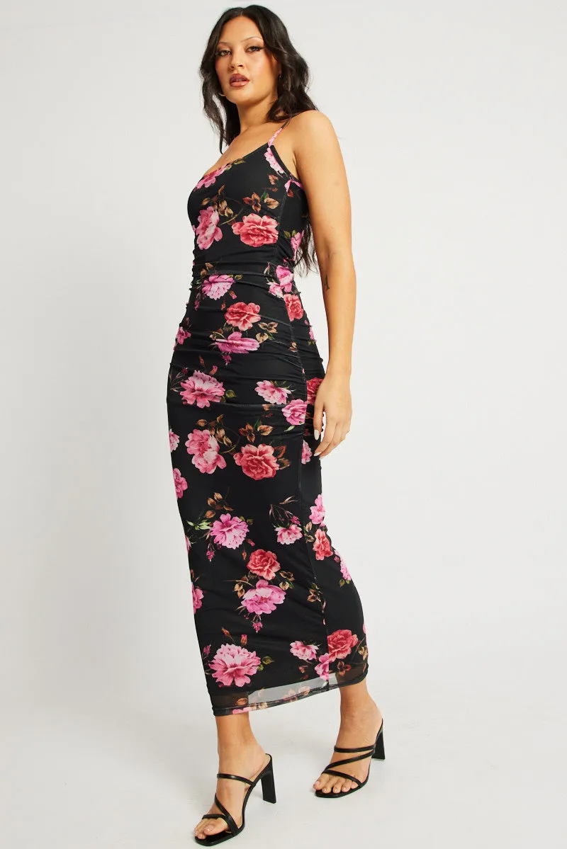 Black Floral Bodycon Dress Singlet Maxi sold by Ally Fashion