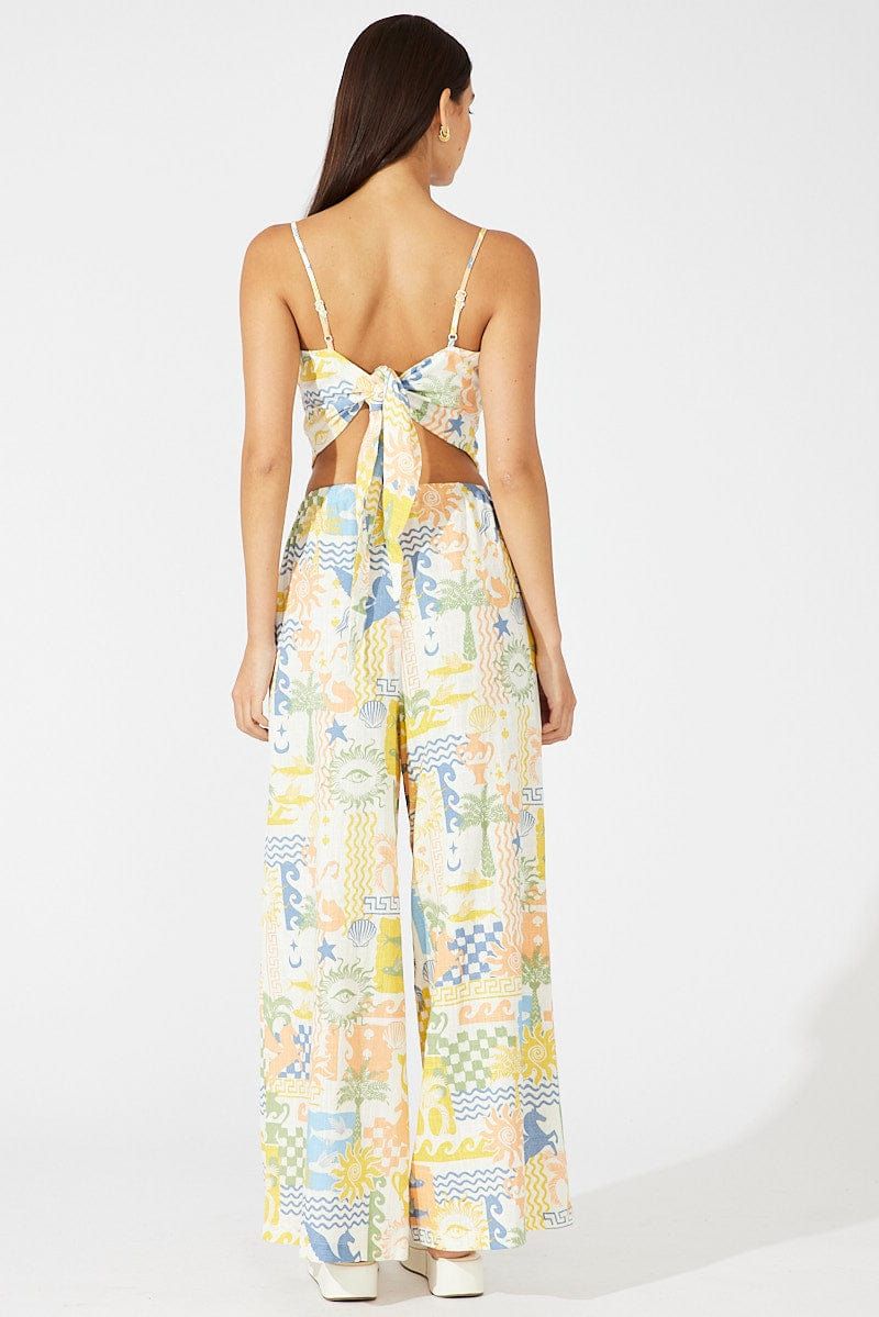 Multi Abstract Wide Leg Pants High Rise sold by Ally Fashion product image thumbnail 5