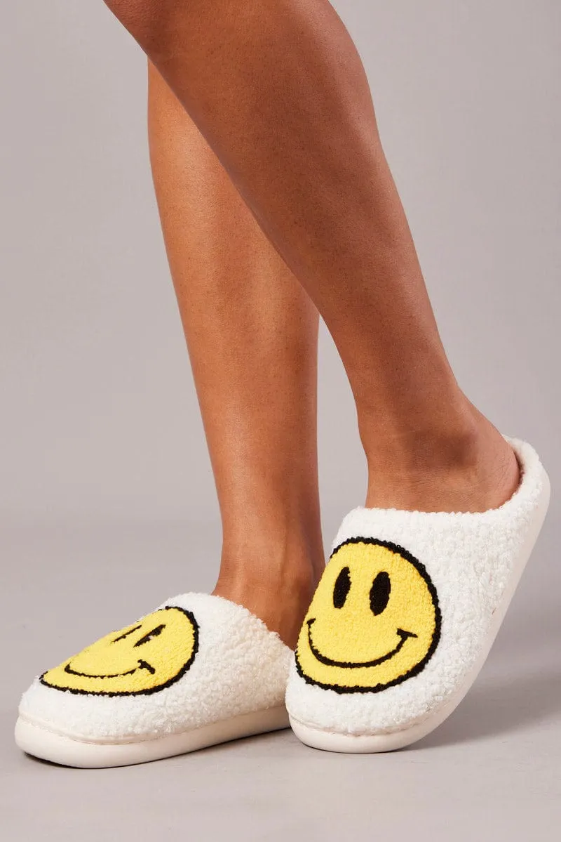 Yellow Smiley Face Mule Slippers sold by Ally Fashion product image thumbnail 2