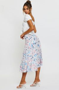 Print Maxi Skirt Tiered sold by Ally Fashion