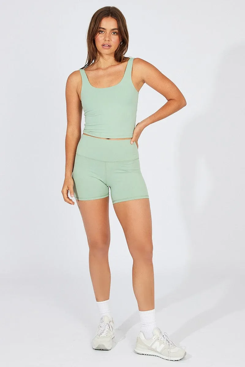 Green Tank Top Scoop Neck sold by Ally Fashion product image thumbnail 2