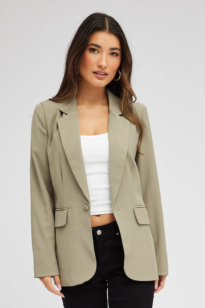 Green Jacket Long Sleeve Collar Neck sold by Ally Fashion product image thumbnail 3