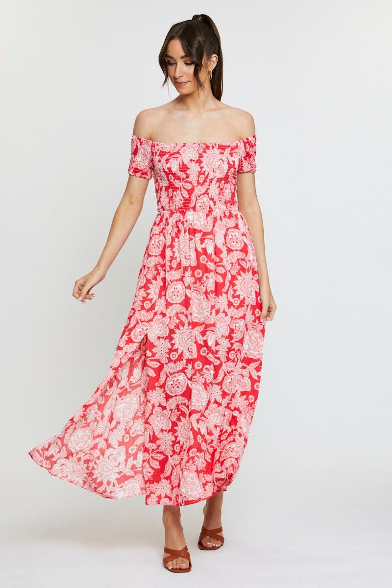 Print Maxi Dress Off Shoulder Evening sold by Ally Fashion product image thumbnail 3
