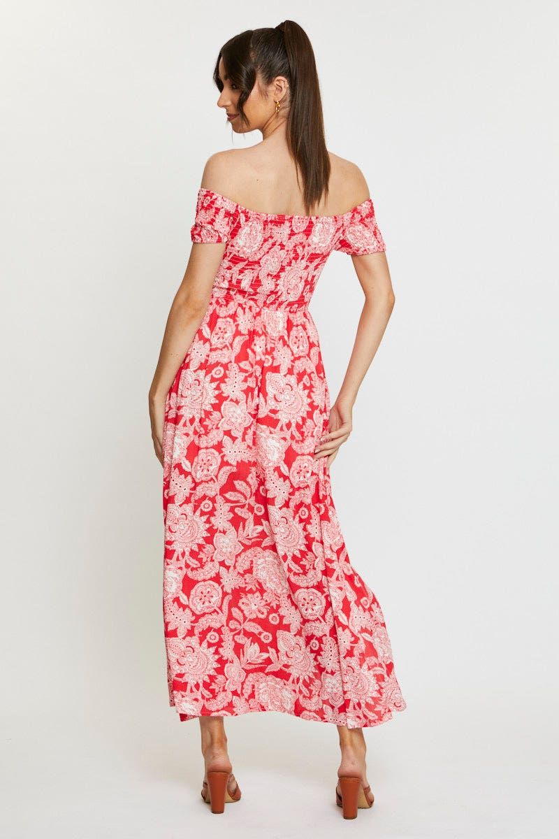 Print Maxi Dress Off Shoulder Evening sold by Ally Fashion product image thumbnail 5