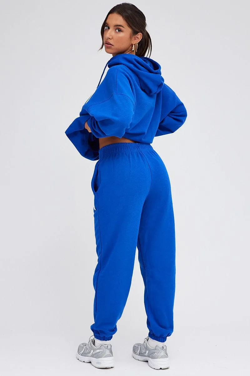 Blue Track Pants High Rise Jogger sold by Ally Fashion product image thumbnail 5