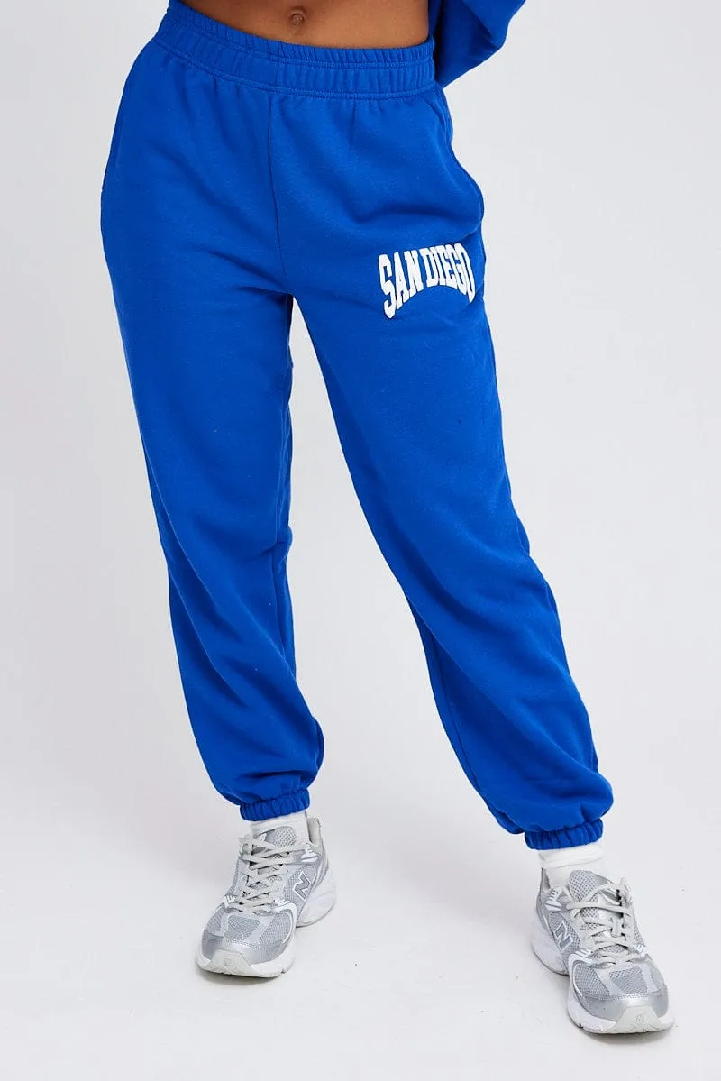 Blue Track Pants High Rise Jogger sold by Ally Fashion product image thumbnail 2