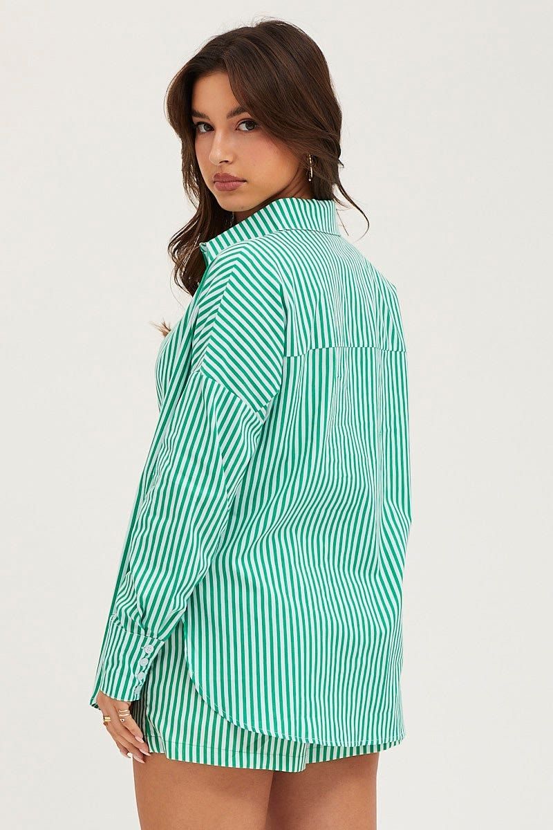 Stripe Collared Long Sleeve Button Up Shirt sold by Ally Fashion product image thumbnail 5