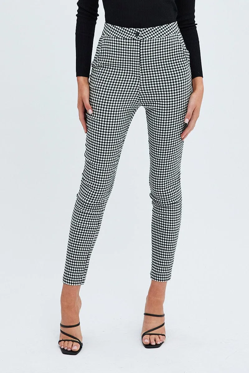 Grey Check Leggings High Rise sold by Ally Fashion product image thumbnail 2
