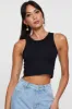Black Tank Top Sleeveless Crew Neck Seamless sold by Ally Fashion