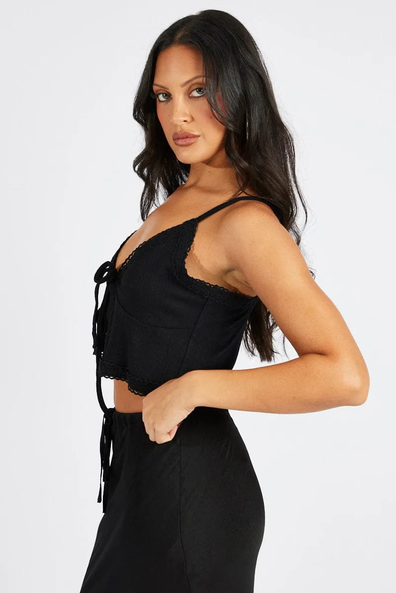 Black Tie Up Top sold by Ally Fashion product image thumbnail 4