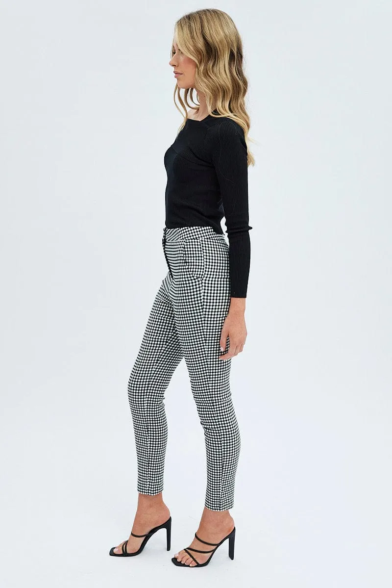 Grey Check Leggings High Rise sold by Ally Fashion product image thumbnail 4