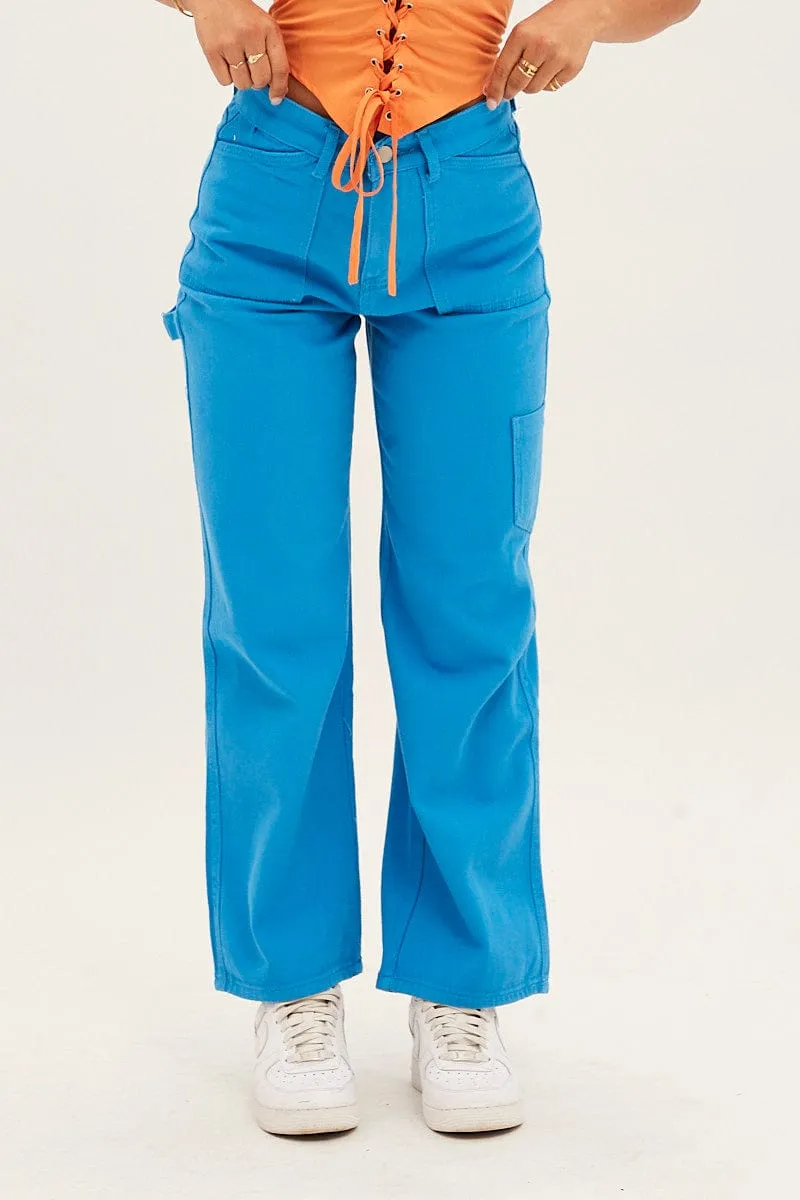Blue Carpenter Cargo Pocket Jeans sold by Ally Fashion product image thumbnail 2