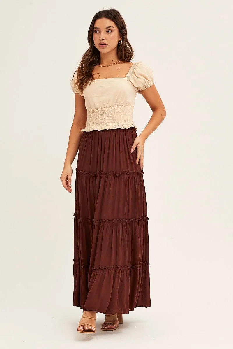 Beige Crop Top Puff Sleeve sold by Ally Fashion product image thumbnail 2