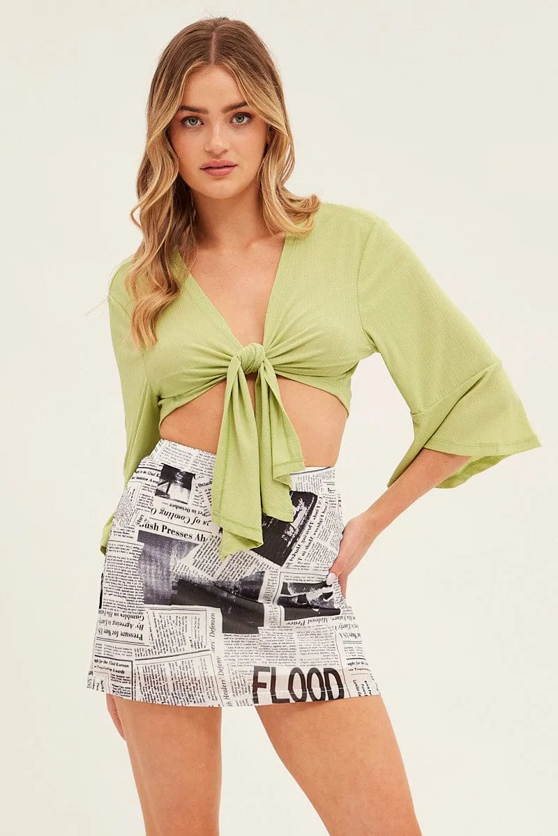 Green Crop Cardigan Tie Up sold by Ally Fashion product image thumbnail 3