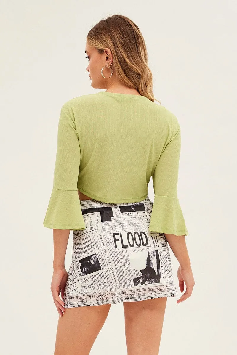 Green Crop Cardigan Tie Up sold by Ally Fashion product image thumbnail 5