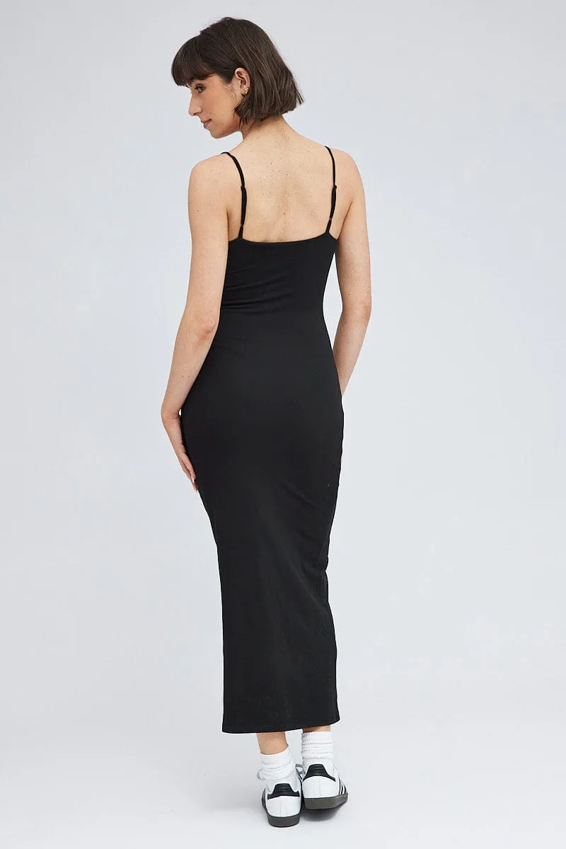 Black Supersoft Slim Fit Maxi Dress sold by Ally Fashion product image thumbnail 5