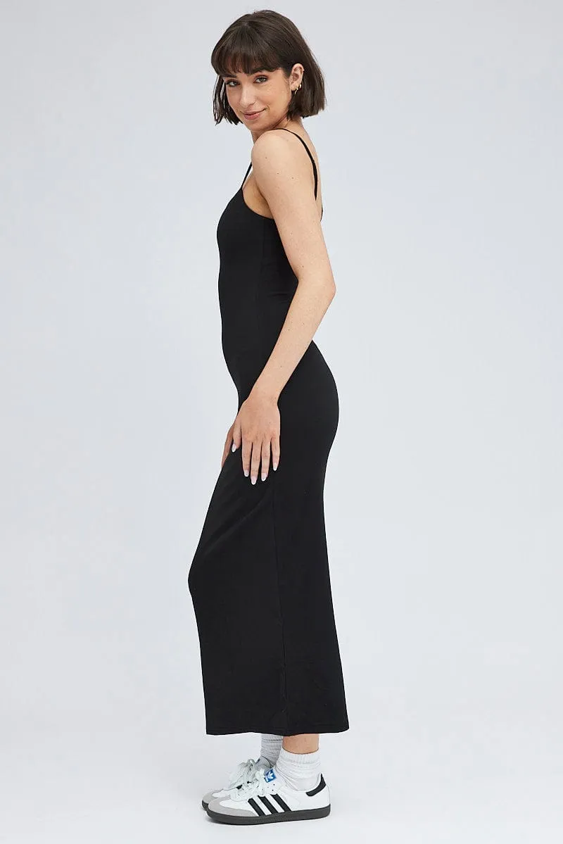 Black Supersoft Slim Fit Maxi Dress sold by Ally Fashion product image thumbnail 4