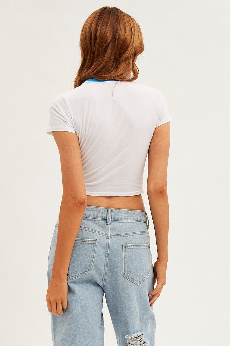 White Baby T-Shirt Butterfly Short Sleeve Crop sold by Ally Fashion product image thumbnail 5