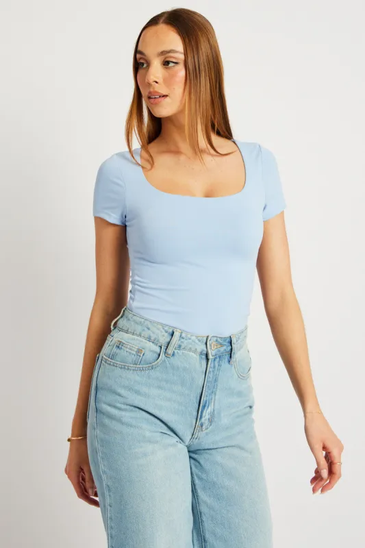 Blue Supersoft Top Short Sleeve sold by Ally Fashion