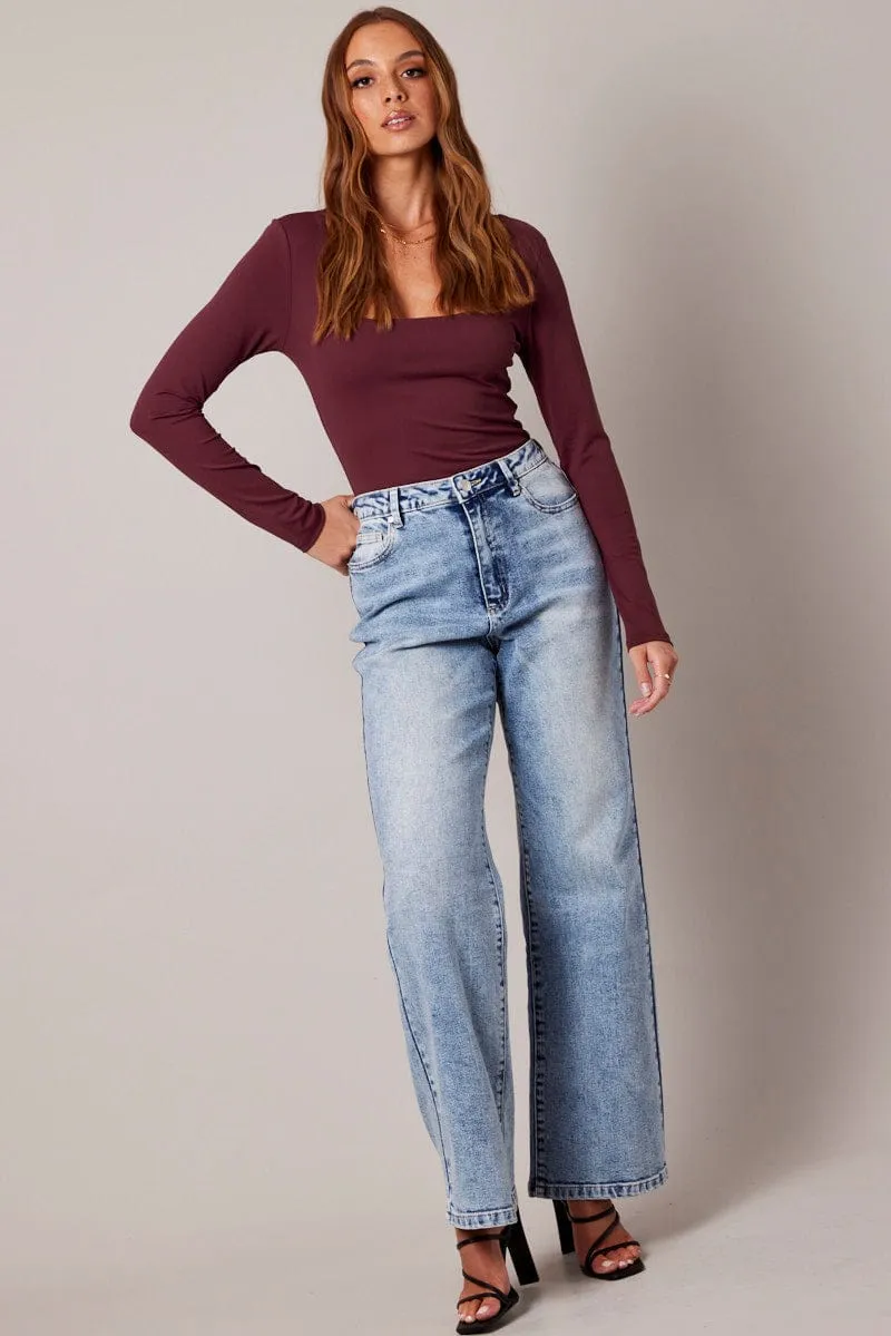 Red Supersoft Bodysuit Long Sleeve sold by Ally Fashion product image thumbnail 4