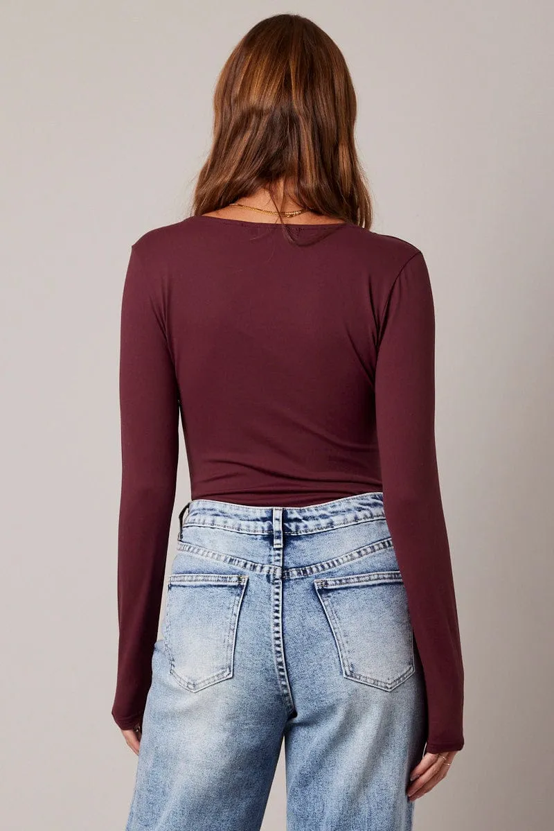 Red Supersoft Bodysuit Long Sleeve sold by Ally Fashion product image thumbnail 5