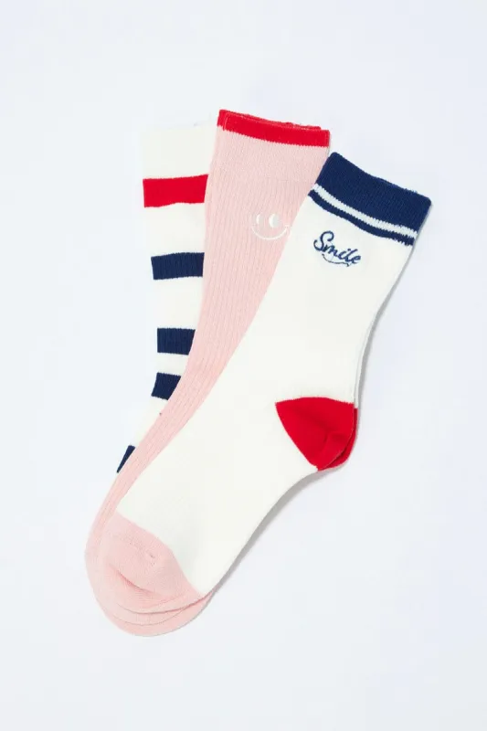 Multi 3 Pack Crew Socks sold by Ally Fashion