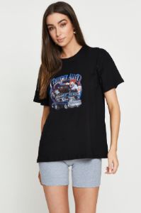 Black Graphic T Shirt Short Sleeve sold by Ally Fashion