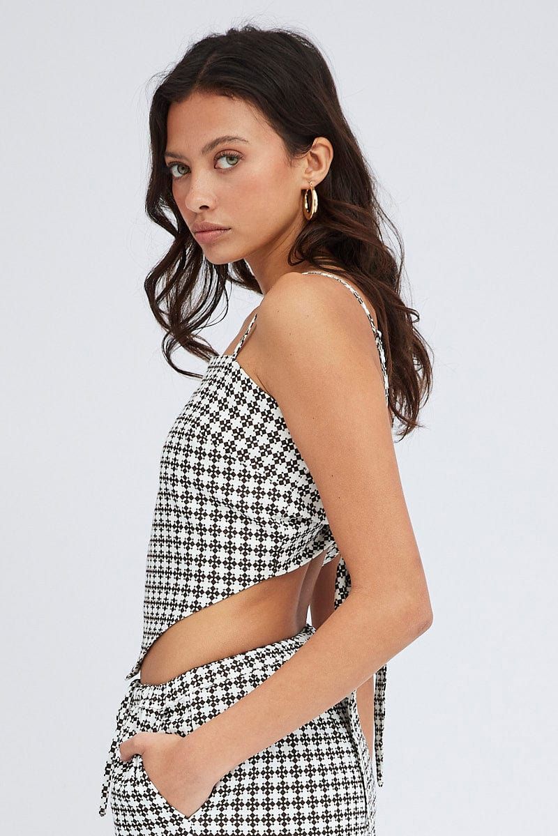 Brown Geo Scarf Cami Top Singlet sold by Ally Fashion product image thumbnail 4