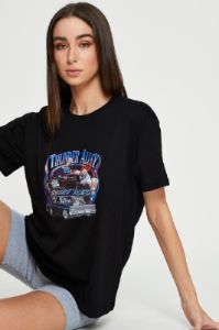 Black Graphic T Shirt Short Sleeve sold by Ally Fashion