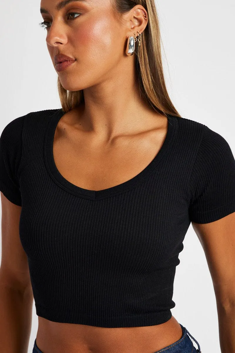 BLACKBLONDの8287 Limitedition Short Sleeve Crop Tee 全2色 8287 Limitedition Short Sleeve Crop Tee (Black) - BLACKBLOND