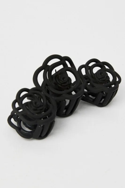 Black Rose Claw Clip sold by Ally Fashion