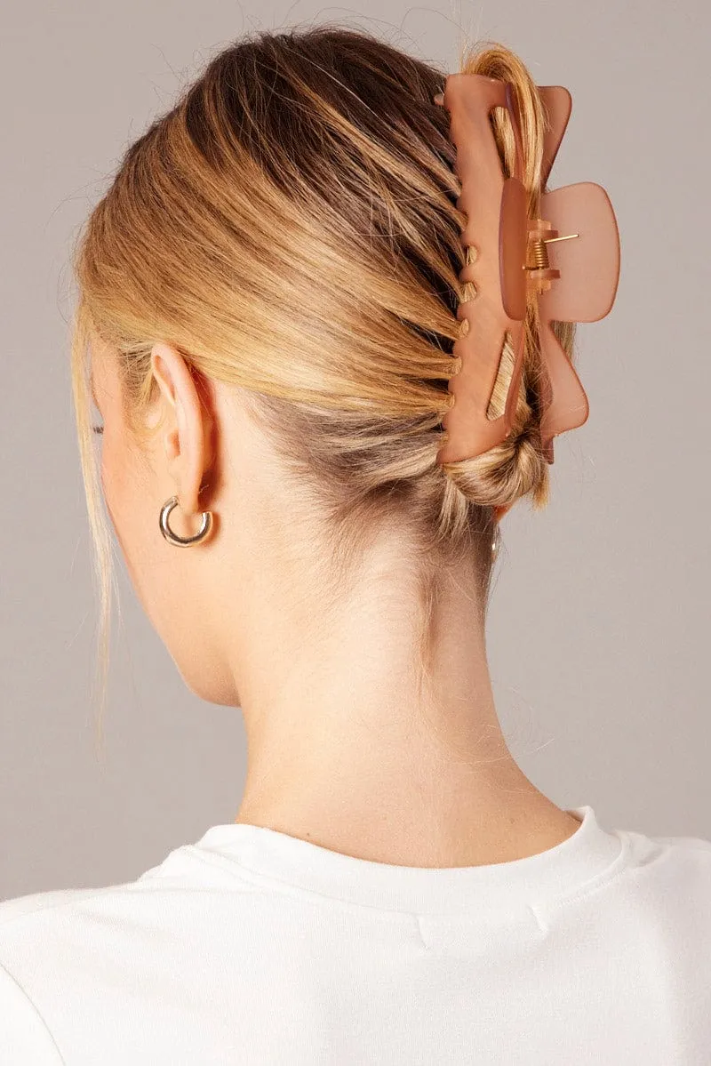 Brown Large Claw Clip sold by Ally Fashion