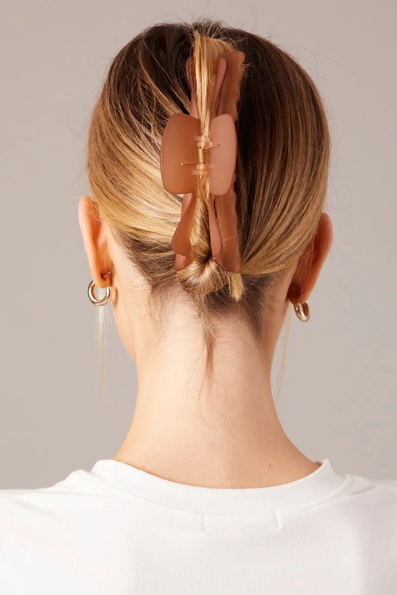 Brown Large Claw Clip sold by Ally Fashion product image thumbnail 2