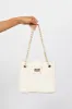 WHITE Quilted Chain Handle Tote Bag sold by Ally Fashion