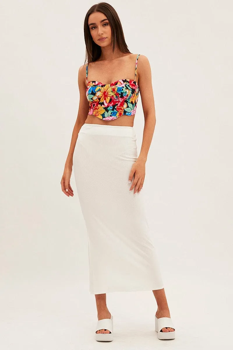 White High Waist Jersey Skinny Maxi Skirt sold by Ally Fashion product image thumbnail 3