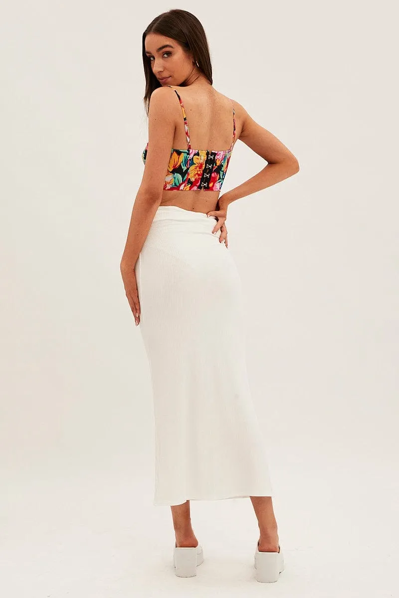 White High Waist Jersey Skinny Maxi Skirt sold by Ally Fashion product image thumbnail 5