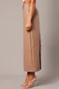 Brown Midi Skirt Faux Leather sold by Ally Fashion